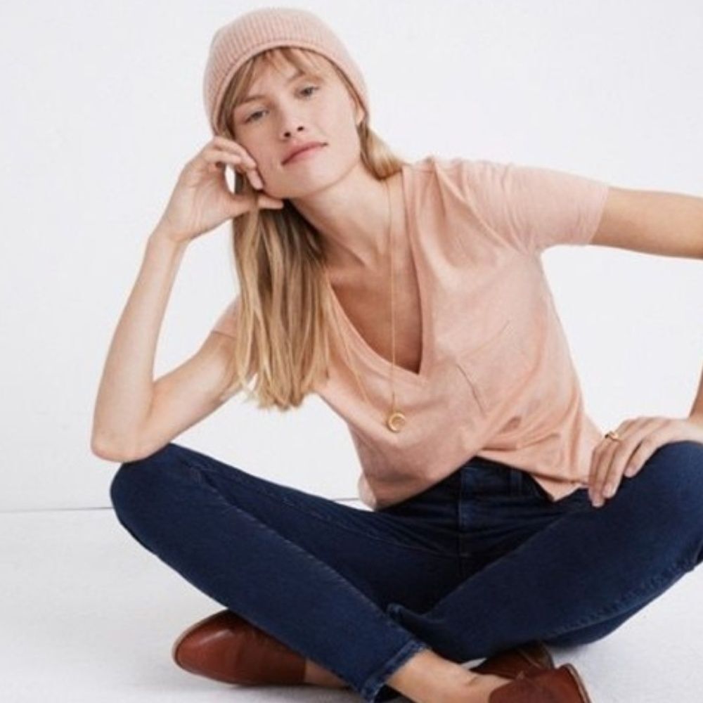 Madewell Whisper Cotton V-Neck Pocket Tee XXS